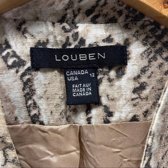 Louben Open Front Snake Printed Blazer Sz 12 - Picture 6 of 7